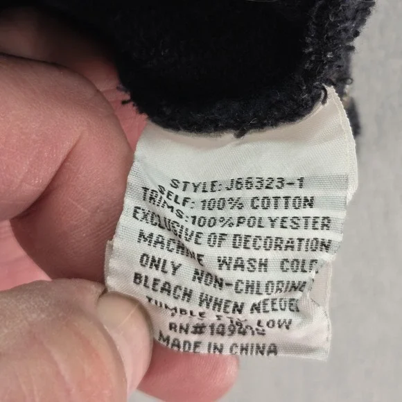 JW Los Angeles Pants Womens XS Black Fleece Jogger Sweatpants Floral Embroidered - Picture 6 of 10